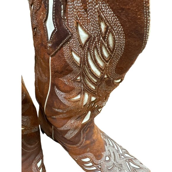 Resistol men’s brown leather western shoe boots size 9D SKU 3701 main image 7